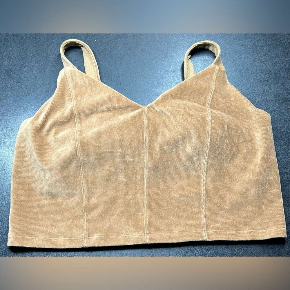 American Eagle OffLine Size XXL Brown Corduroy Crop Top